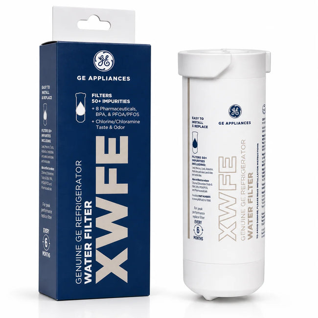 GE XWFE Refrigerator Water Filter, Genuine Replacement Filter (With RFID Chip) – Replaces XWF
