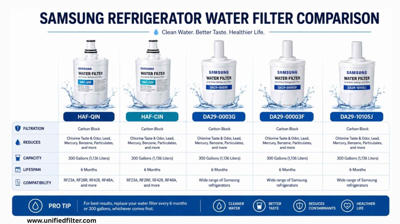 Samsung Refrigerator Water Filter | Which One You Need and How to Replace It 2 Samsung Refrigerator Water Filter Types